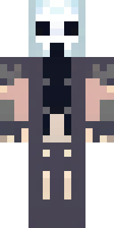 a necromancer in tattered black robes with a bone mask