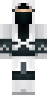 a white-clad ninja with silver throwing stars and a hood