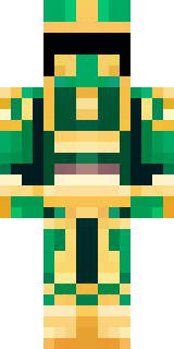a jade samurai in green and gold ceremonial armor