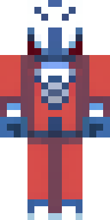 a masked hero in a sleek red and blue suit with a chest emblem