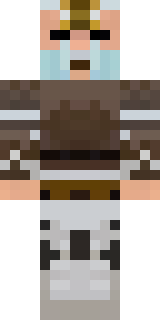 a frost viking in white furs and a horned helm