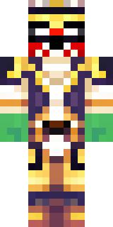a golden pirate with an eyepatch and a parrot on the shoulder