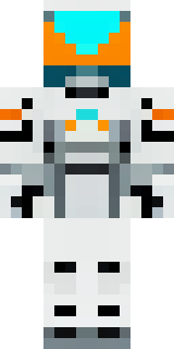 a mecha pilot in a white flight suit with a segmented helmet
