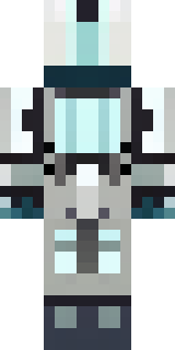 a mecha pilot in a white flight suit with a segmented helmet
