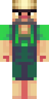 a farmer villager in a straw hat with a green apron