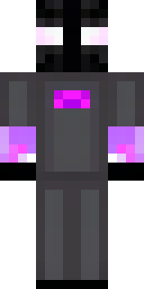 an enderman-inspired figure, tall and black with purple eyes