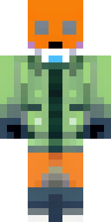 an anthropomorphic fox in a green explorer jacket