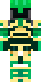 a jade samurai in green and gold ceremonial armor