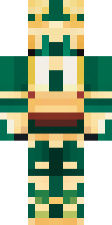 a jade samurai in green and gold ceremonial armor