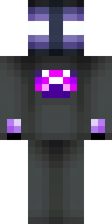 an enderman-inspired figure, tall and black with purple eyes