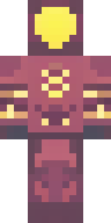 a nether hunter in crimson hide with glowing gold trim