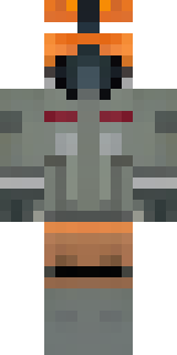a battle-worn pilot in orange plating with scorch marks