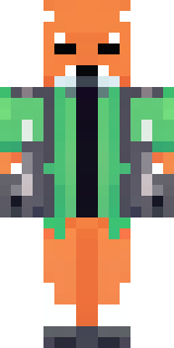 an anthropomorphic fox in a green explorer jacket