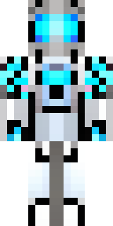 a chrome android with glowing blue eyes and exposed joints