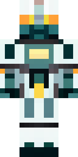 a mecha pilot in a white flight suit with a segmented helmet