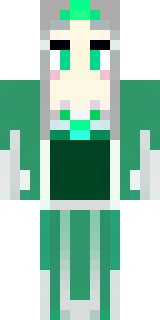 a queen in a flowing emerald gown with a silver tiara