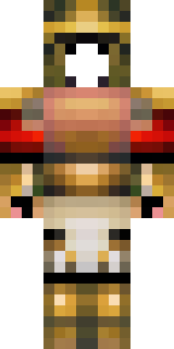 a gladiator in bronze arm guards and a red-plumed helmet