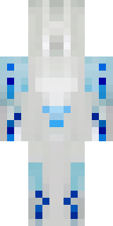 a snow fox spirit in white fur with blue markings