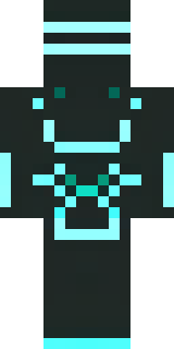 a neon cyber-ninja in dark bodysuit with teal light trim
