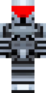 a chrome-armed enforcer in dark tactical gear with red optics