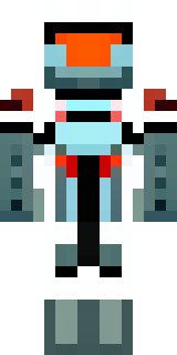 a mecha pilot in a white flight suit with a segmented helmet