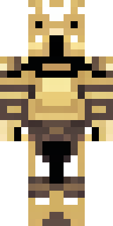 a piglin brute in gold armor with a snout and tusks
