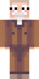 a friendly villager librarian in brown robes with glasses