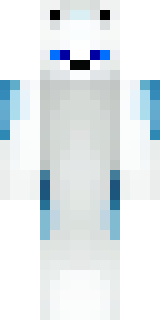 a snow fox spirit in white fur with blue markings