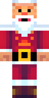 a jolly Santa in a red suit with a white beard and sack