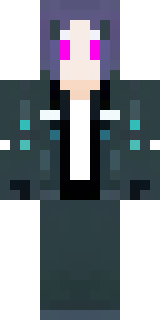 a cyberpunk mercenary in a black jacket with neon-pink circuitry