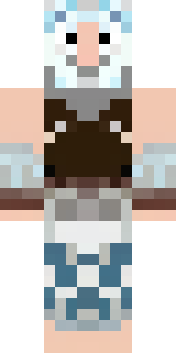 a frost viking in white furs and a horned helm