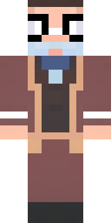 a friendly villager librarian in brown robes with glasses