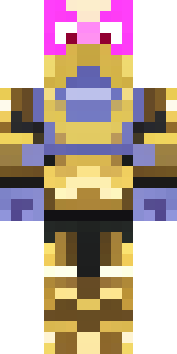 a piglin brute in gold armor with a snout and tusks