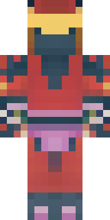 a samurai in red lacquered armor with a horned helmet