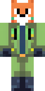 an anthropomorphic fox in a green explorer jacket