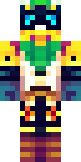 a golden pirate with an eyepatch and a parrot on the shoulder