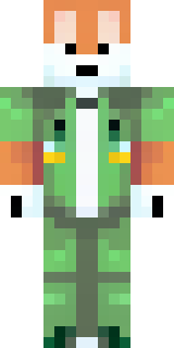 an anthropomorphic fox in a green explorer jacket