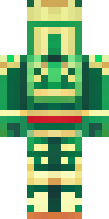 a jade samurai in green and gold ceremonial armor