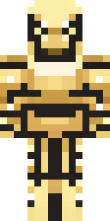 a piglin brute in gold armor with a snout and tusks