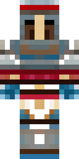 a gladiator in bronze arm guards and a red-plumed helmet