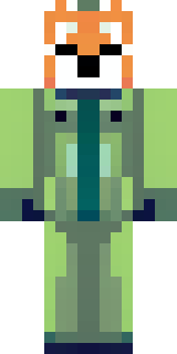 an anthropomorphic fox in a green explorer jacket