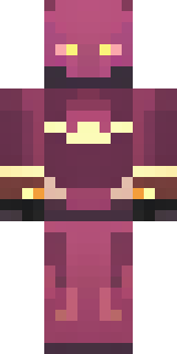 a nether hunter in crimson hide with glowing gold trim