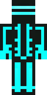 a neon cyber-ninja in dark bodysuit with teal light trim