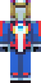 a masked hero in a sleek red and blue suit with a chest emblem