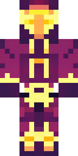 a nether hunter in crimson hide with glowing gold trim