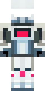 a mecha pilot in a white flight suit with a segmented helmet