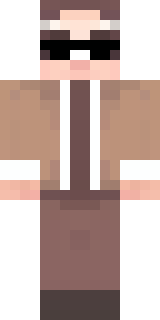 a friendly villager librarian in brown robes with glasses