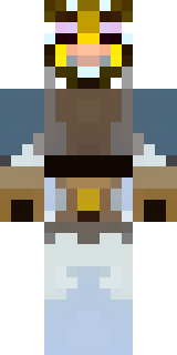 a frost viking in white furs and a horned helm