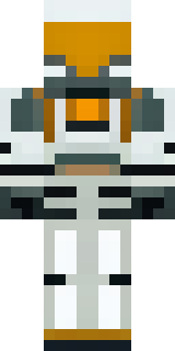 a mecha pilot in a white flight suit with a segmented helmet