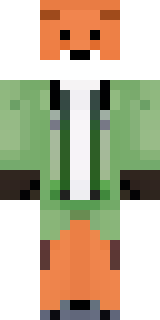 an anthropomorphic fox in a green explorer jacket
